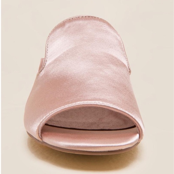 Blush Satin Kitten Glitter Heel Mule - Picture 4 of 6